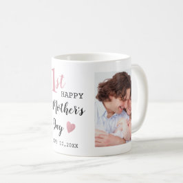 Caneca De Café Rosa do primeiro Dia de as mães Dourado 2 Feliz Fo