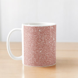 Caneca De Café Rosa Dourado - Brilhante rosa brilhante e cintilaç