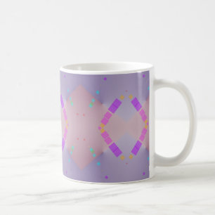 Caneca De Café Rosa e Azul com uma pinça de Lavanda