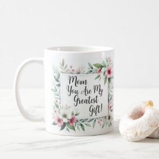 Caneca De Café Rosa e Cinza Floral Mãe Mãe Mãe Café Mug