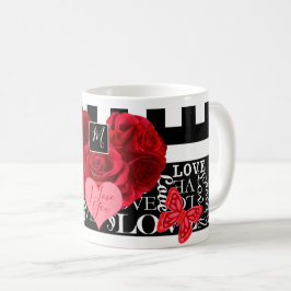 Caneca De Café Rosa e estilo de quadro negro Mug