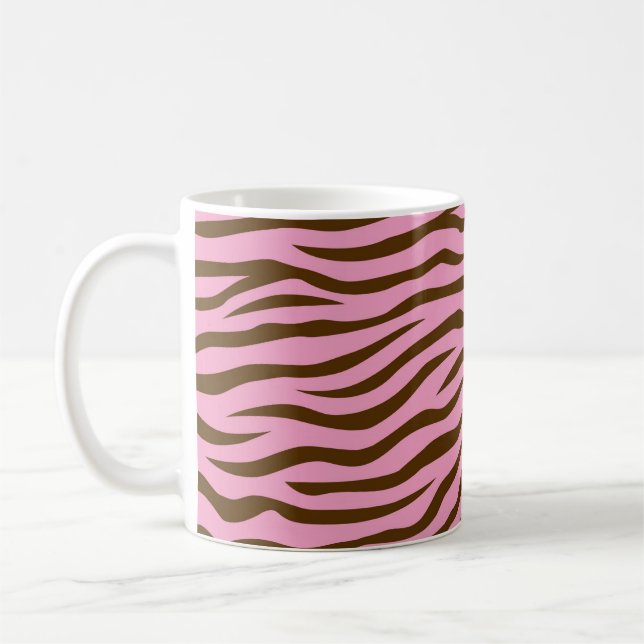 Caneca De Café Rosa e impressão animal das listras da zebra de (Esquerda)