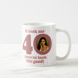 Caneca De Café Rosa Empoeirada Moderna Fabuloso 40º Aniversário M