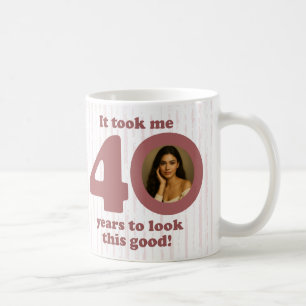 Caneca De Café Rosa Empoeirada Moderna Fabuloso Aniversário de 40