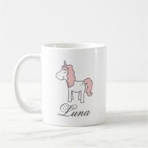 Rosa Floral Unicórnio Personalizado Pastel Fofo 