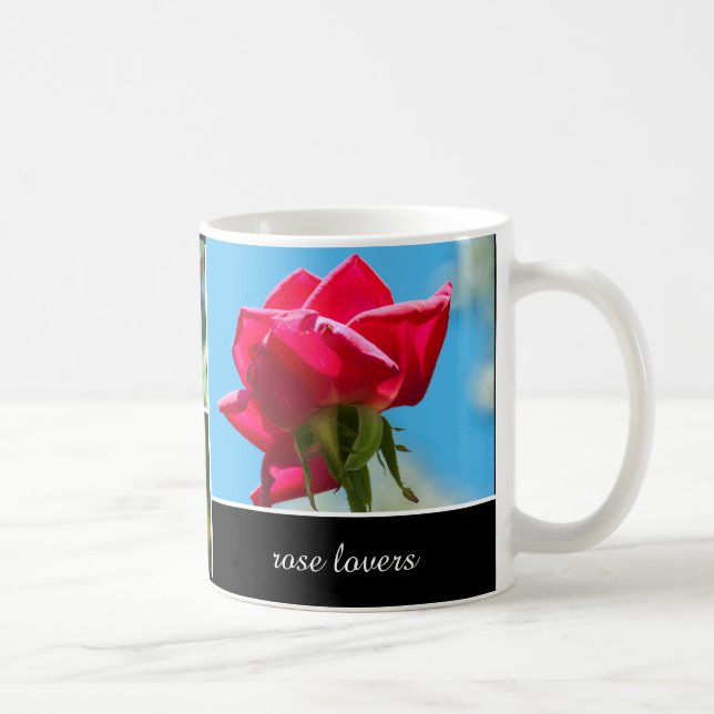 Caneca De Café Rosa flores - personalizadas (Direita)