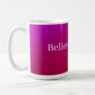 Caneca de Café Rosa Fúcsia "Acredite"
