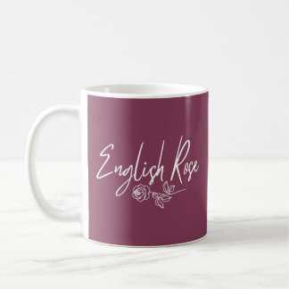 Caneca De Café Rosa Inglesa ESTILO DE TIPO LETRA MANUSCRITO