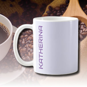 Caneca De Café Rosa Lavanda Pastel Cor Sólida Clássica Personaliz