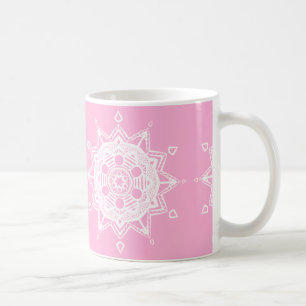 Caneca De Café Rosa Mandala