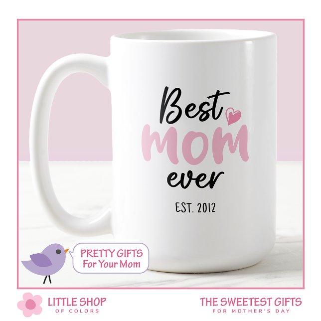 Caneca De Café Rosa Melhor Mãe do Mundo Dia das Mães (Criador carregado)