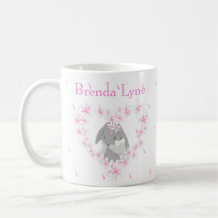 Caneca de Café Rosa Menina Coelho