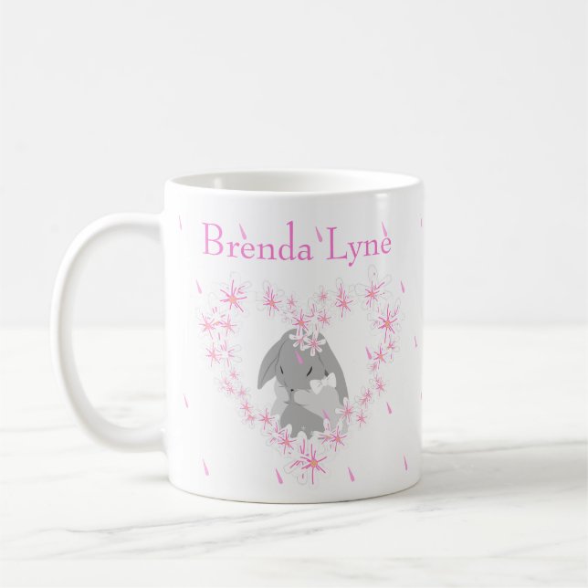 Caneca de Café Rosa Menina Coelho (Esquerda)