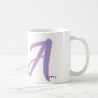 Caneca De Café Rosa Moderno & Monograma de Nome Personalizado Rox