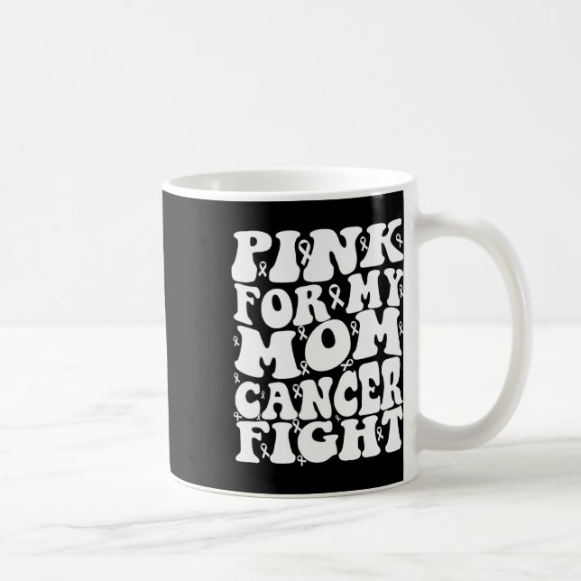 Caneca De Café Rosa Para A Consciência Do Cancer Da Mama Da Minha (Direita)