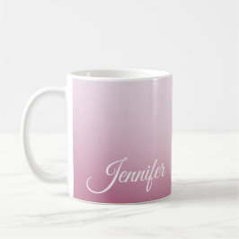 Caneca De Café Rosa pastel com nome Frasco envolto em vinil