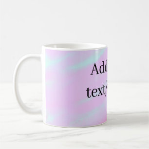 Caneca De Café Rosa pastel verde adicionar foto texto aquarela re