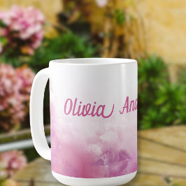 Caneca De Café Rosa Personalizado