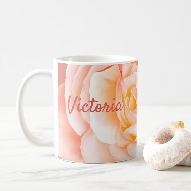 Caneca De Café Rosa personalizado (Com Donut)
