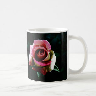 Caneca De Café Rosa Pintada a Óleo