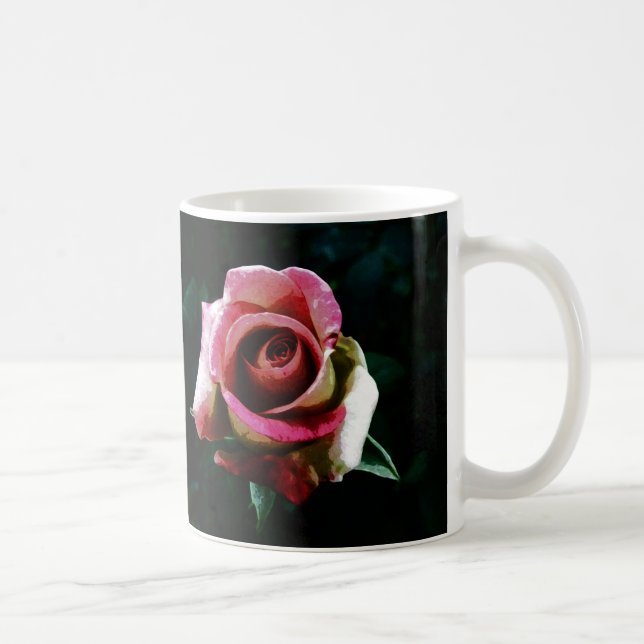 Caneca De Café Rosa Pintada a Óleo (Direita)