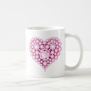 Caneca De Café Rosa Quartz Heart Gems