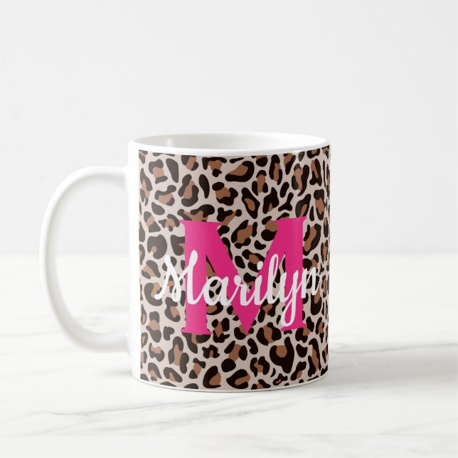 Caneca de Café Rosa Quente com Nome Personalizado  (Esquerda)