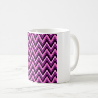 Caneca De Café Rosa Quente e Chevron Preto – Padrão Ziguezague El
