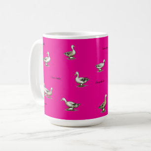 Caneca De Café Rosa Quente Eu Amo Patos