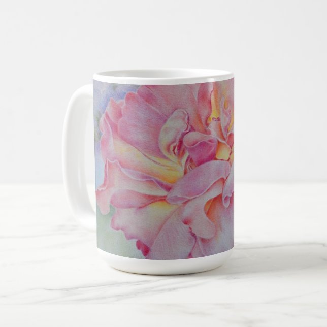 Caneca De Café Rosa Rosa  (Frente Esquerda)