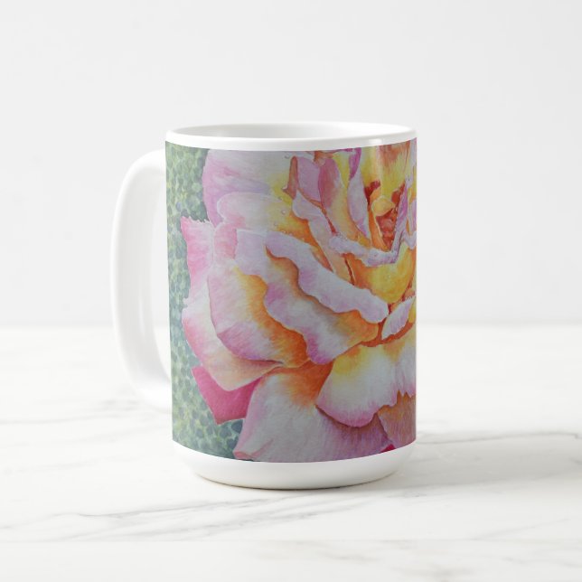 Caneca De Café Rosa Rosa no Primavera (Frente Esquerda)