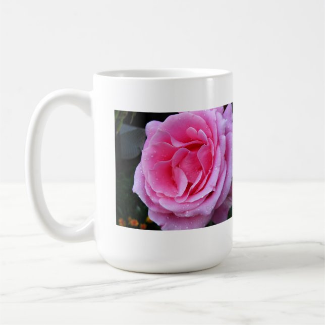 Caneca De Café Rosa Rosa Rosa Maciça e Rosa Maciça no Cheio Sangu (Esquerda)