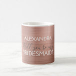 Caneca De Café Rosa Rosa Rosa Rosa Dourada Moderna e Chic Bridesm<br><div class="desc">Cor-de-rosa-rosa-rosa-Rosa Dourado Faux Modern e Girly Faux Metálico Elegante de Aço Inoxidável Você será minha dama de Bridesmaid? Café ou Mug para um bom presente para dar à sua dama de honra. Se você precisar de itens adicionais correspondentes,  entre em contato com o designer.</div>