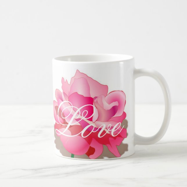 Caneca De Café Rosa Rosa Rosa Rosa Rosa Com Amor (Direita)