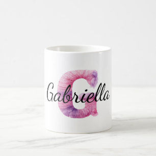 Caneca De Café Rosa Roxo Aconchegante Nome G