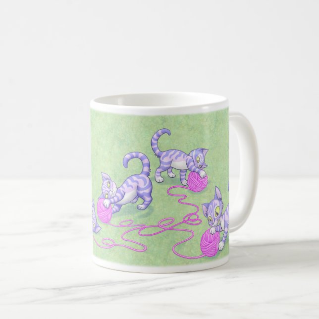 Caneca De Café Rosa roxo de Kittipurra (Frente Esquerda)