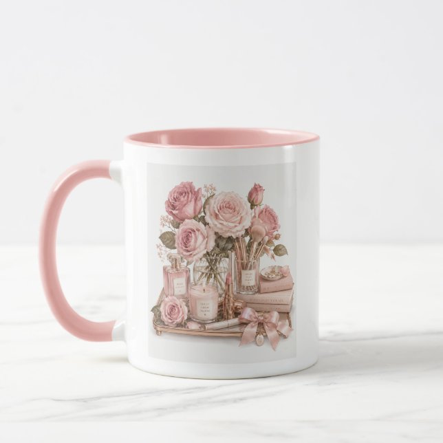 Caneca de Café Rosa Rubor (Esquerda)
