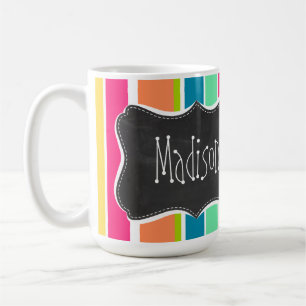 Caneca De Café Rosa Salmon & verde de Seafoam; Quadro do vintage