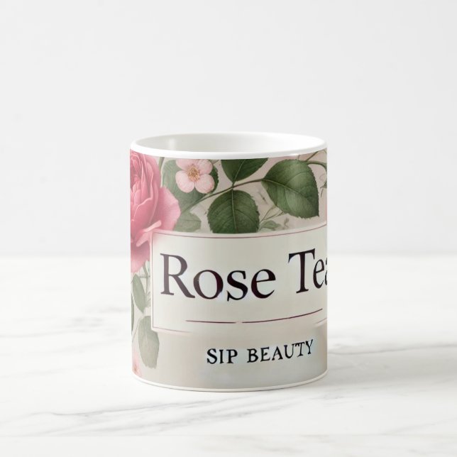 Caneca De Café Rosa Tea AI art (Centro)