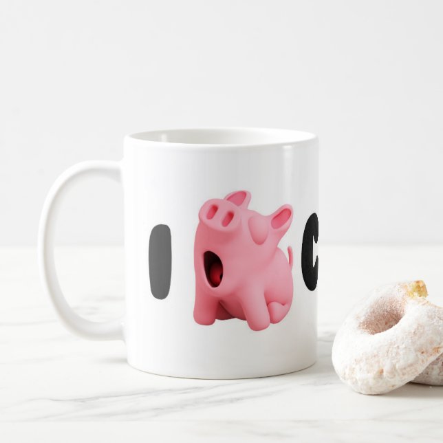 Caneca De Café Rosa the Pig I Rosa Lazy Coffee Mug (Com Donut)