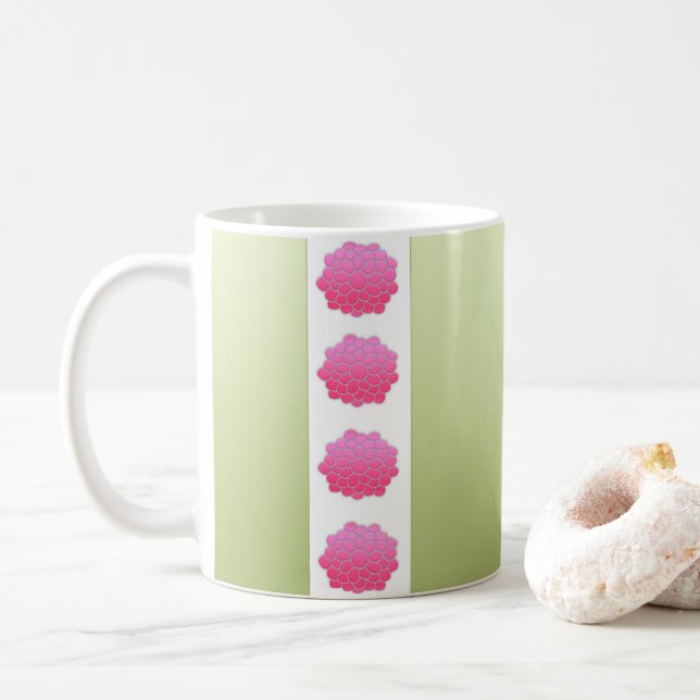 Caneca De Café rosa verde (Com Donut)