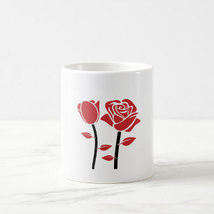 Caneca De Café rosa vermelha