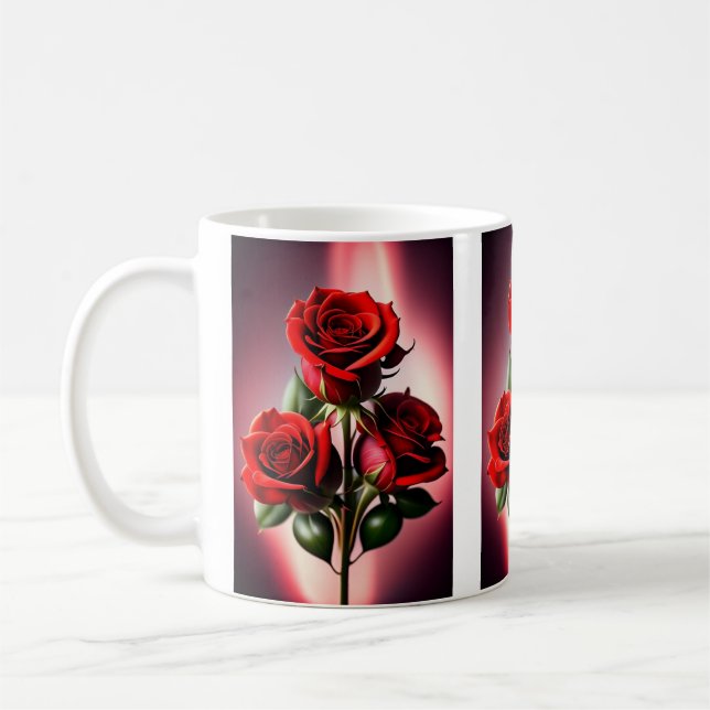 Caneca De Café Rosa vermelha (Esquerda)