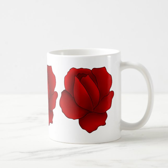Caneca De Café Rosa vermelha gótica romântica (Direita)