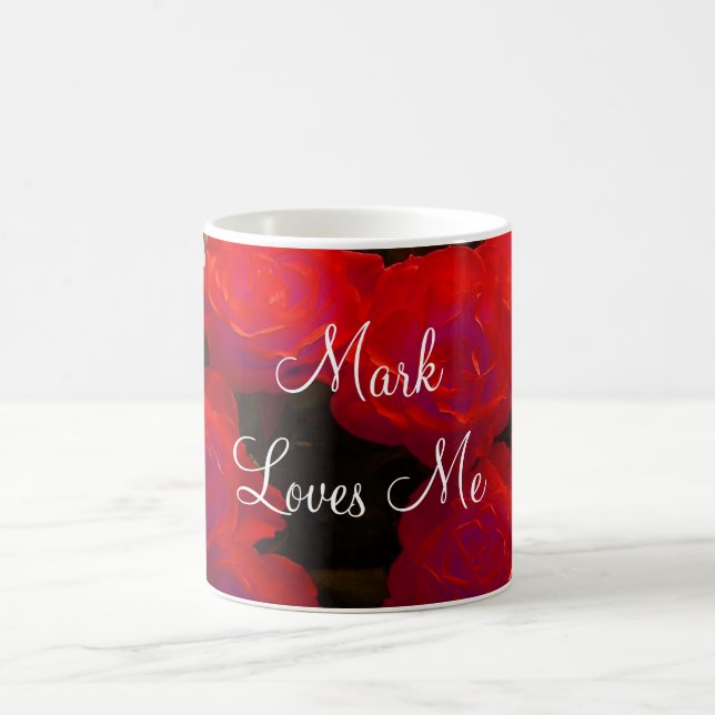 Caneca De Café Rosa vermelha I Mug - Personalizável (Centro)