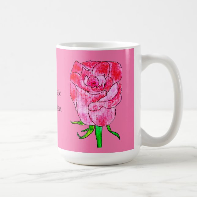 Caneca De Café Rosa Vermelha no Caule (Direita)