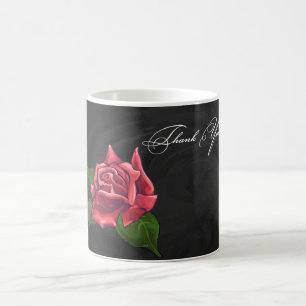 Caneca De Café Rosa vermelha Obrigado