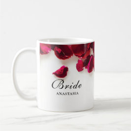 Caneca De Café Rosa vermelha Petals Noiva de Casamento
