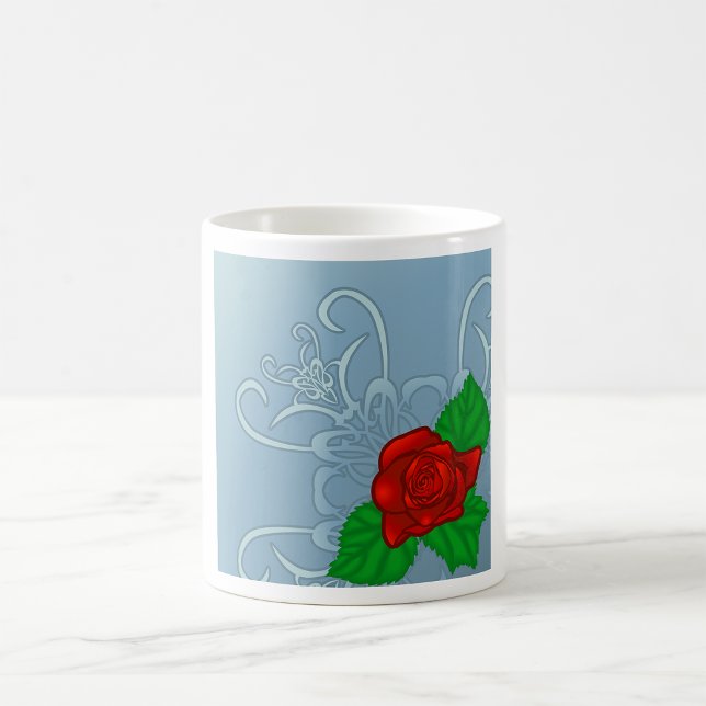 Caneca De Café Rosa Vermelha Romântica Clássica Floral (Criador carregado)