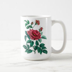 Caneca De Café Rosa vermelha Vintage